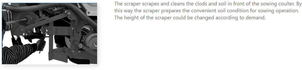 Pneumatic Planter Soil Scraper Adjustment