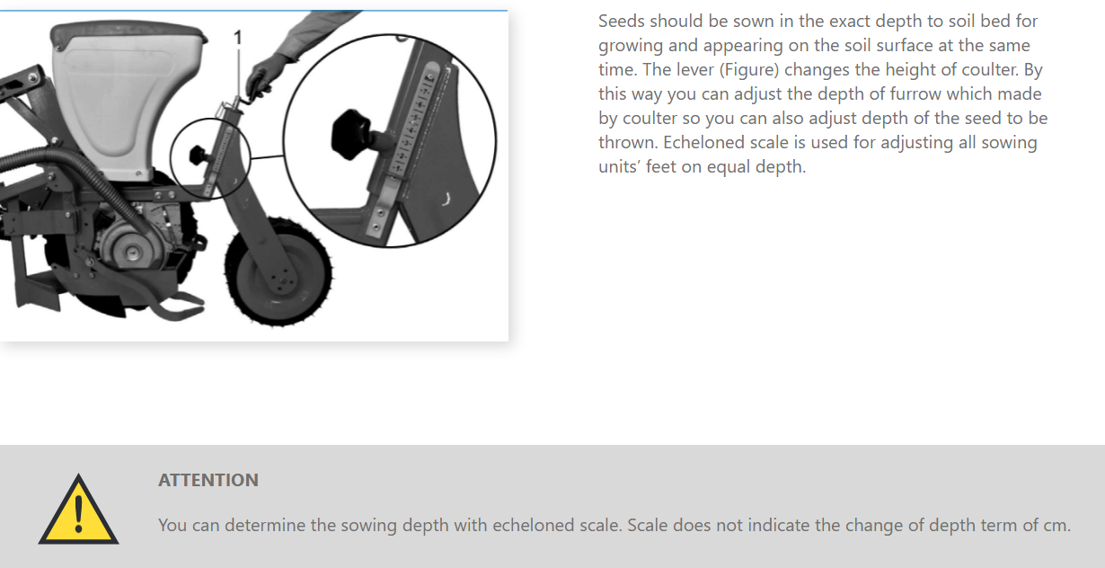 Pneumatic Planter Sowing Units Depth Adjustment